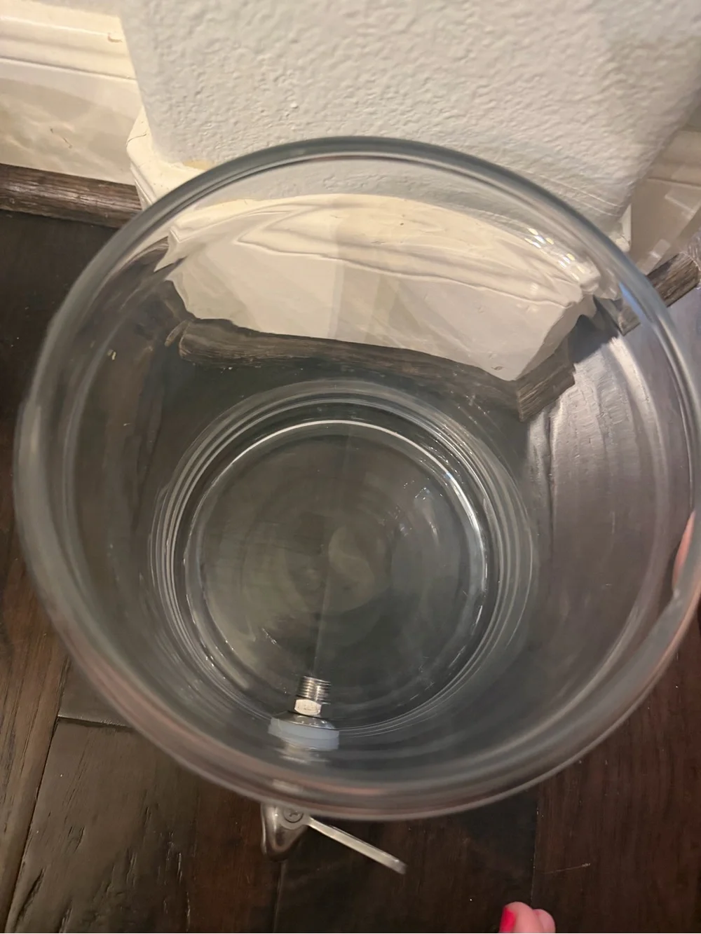 Pottery Barn Clear Glass Double-Tier Beverage Dispenser with Silver Spigots